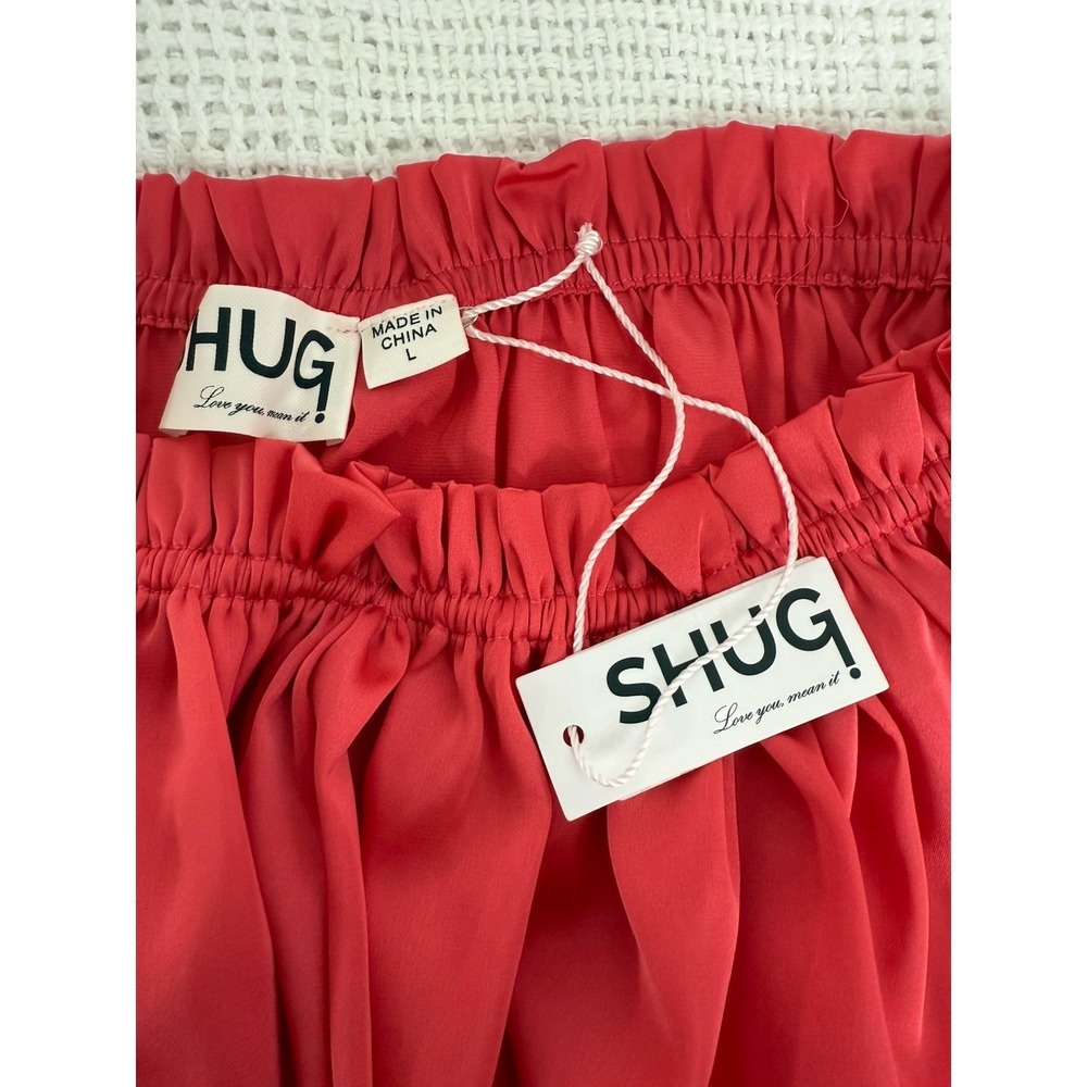 Shug Crop Top Watermelon Doris‎ NWT$248 Large Off Shoulder - Picture 7 of 8